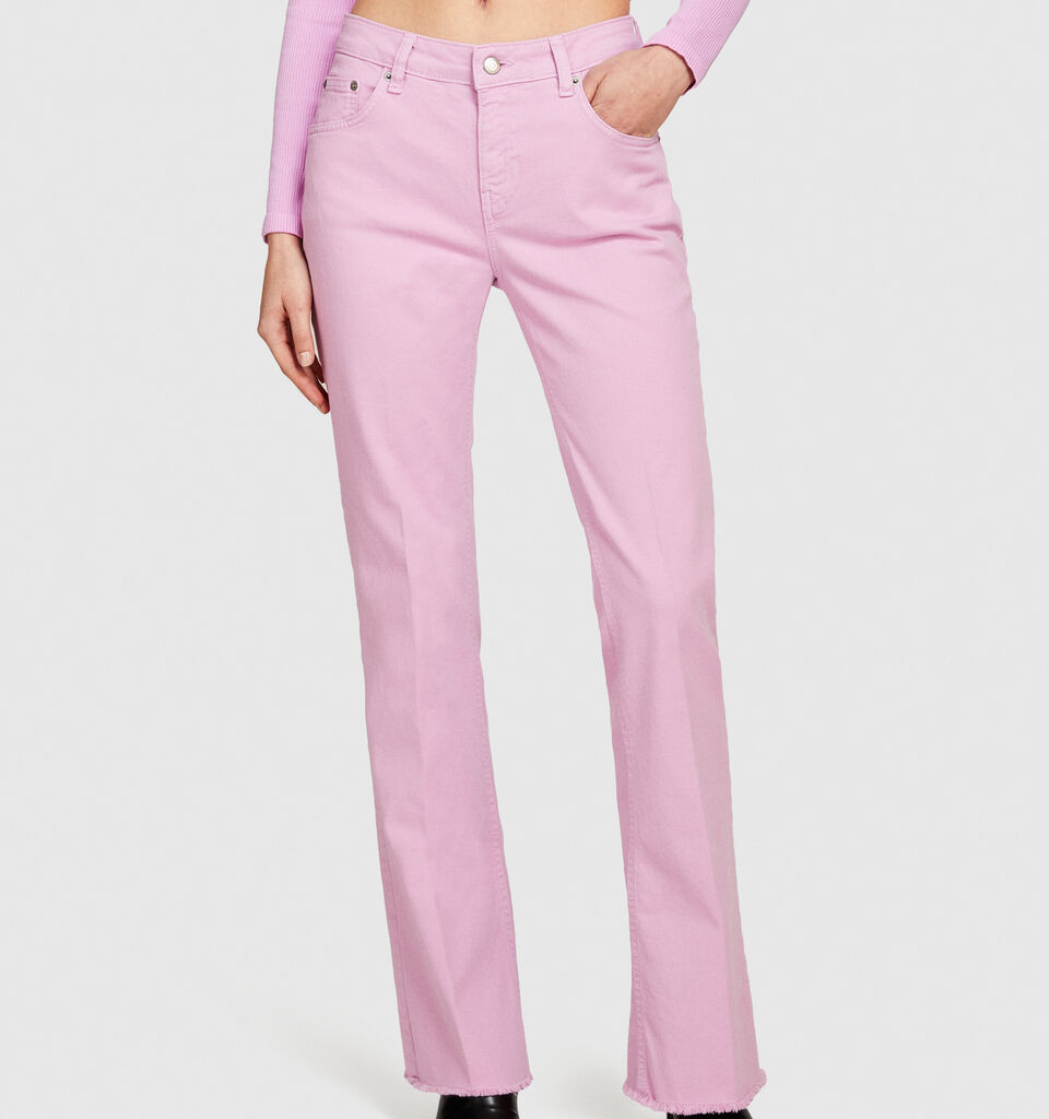 Colored flared fit jeans - women's bootcut & flared jeans - Pink | Sisley image number 4